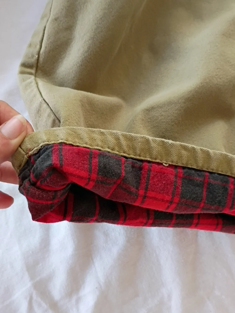 C.E. Schmidt Workwear Carpenter Flannel Lined Pants Mens 32x30 Tan Winter Work